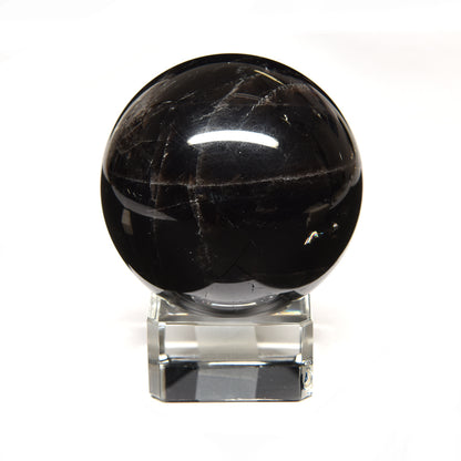 [鑑別付]チベット産モリオン 丸玉 54.4mm #RL056