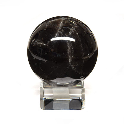 [鑑別付]チベット産モリオン 丸玉 54.3mm #RL057