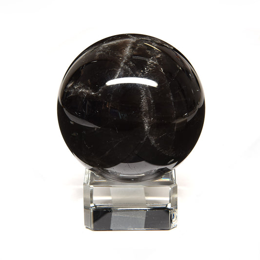 [鑑別付]チベット産モリオン 丸玉 54.3mm #RL057