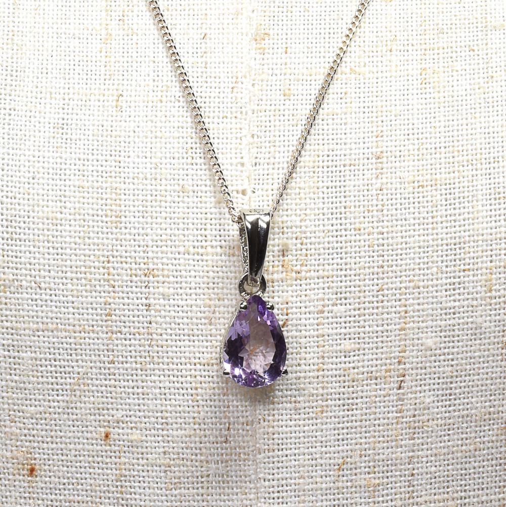 ラベンダーアメジスト ペアシェイプ・カット SV925 ペンダントトップ 9.7x6.8mm #RL079