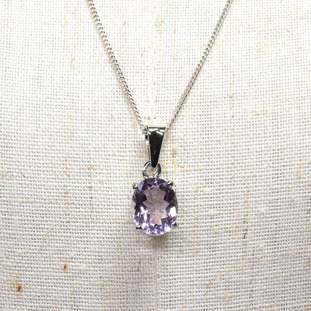 ラベンダーアメジスト オーバル・カット SV925 ペンダントトップ 10.0x8.1mm #RL082