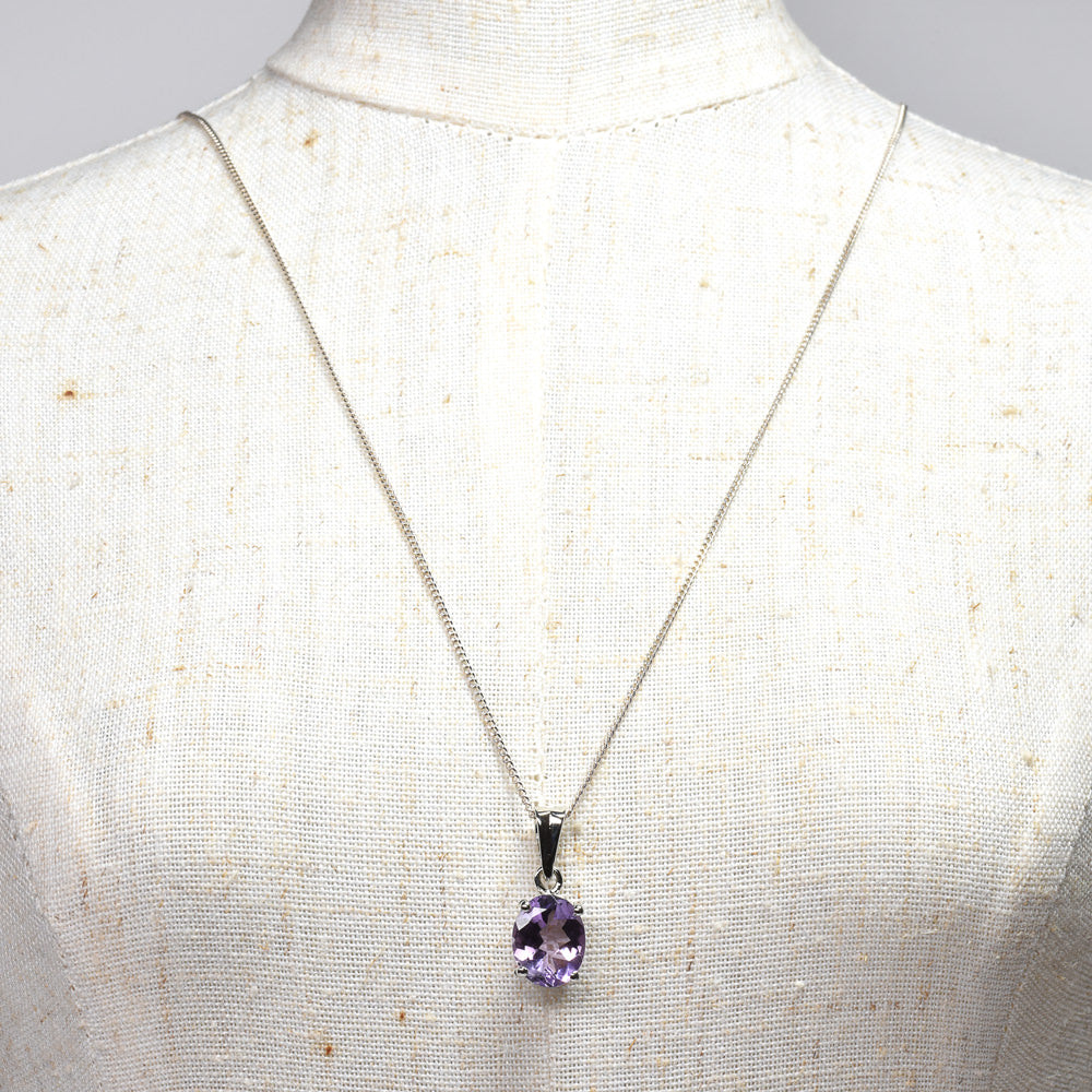 アメジスト オーバル・カット SV925 ペンダントトップ 10.0x7.9mm #RL083