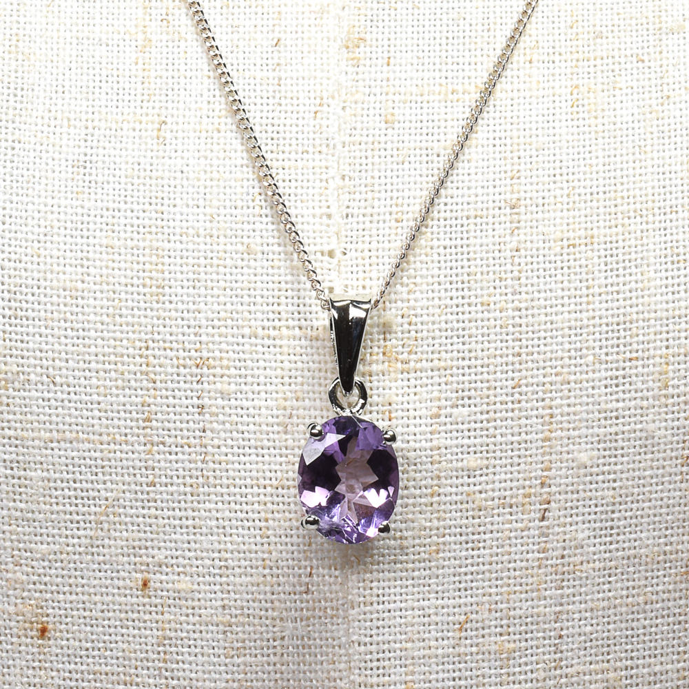アメジスト オーバル・カット SV925 ペンダントトップ 10.0x7.9mm #RL083