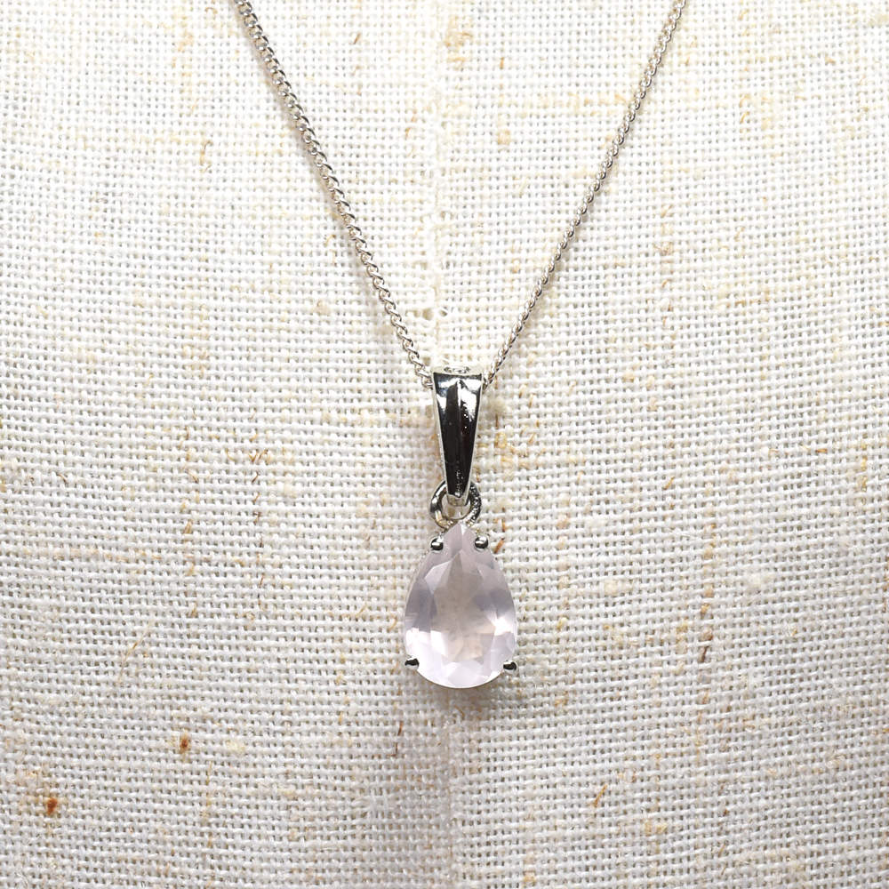 ローズクォーツ ペアシェイプ・カット SV925 ペンダントトップ 9.9x6.8mm #RL087