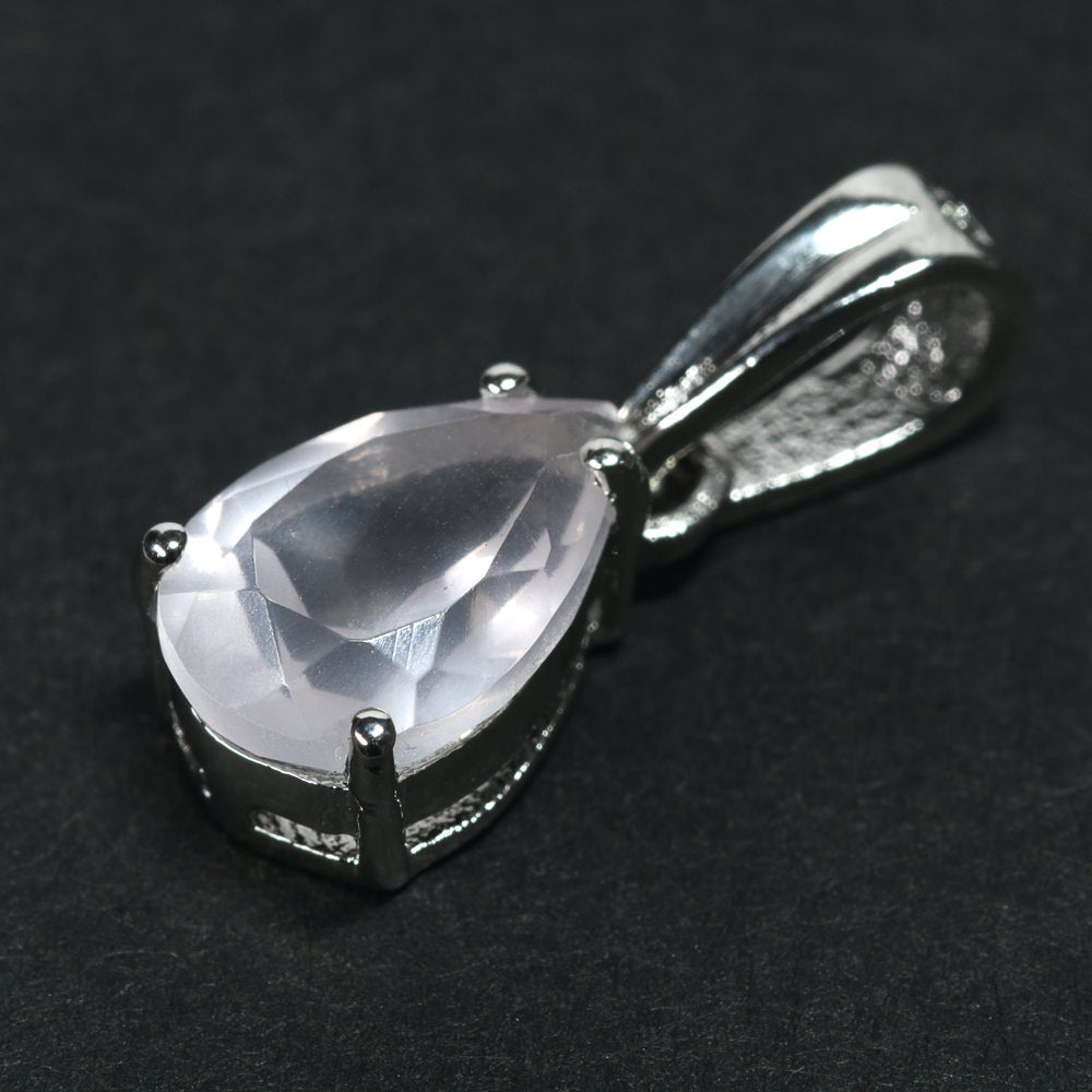 ローズクォーツ ペアシェイプ・カット SV925 ペンダントトップ 9.9x6.8mm #RL087