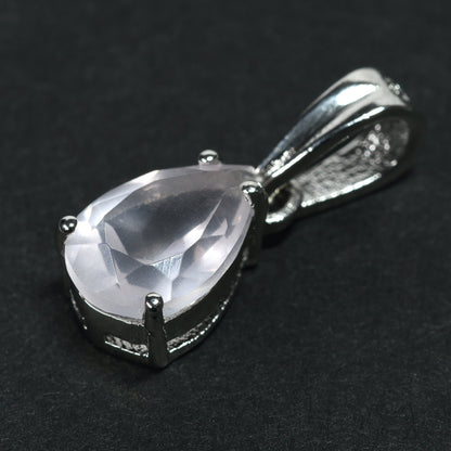 ローズクォーツ ペアシェイプ・カット SV925 ペンダントトップ 9.9x6.8mm #RL087