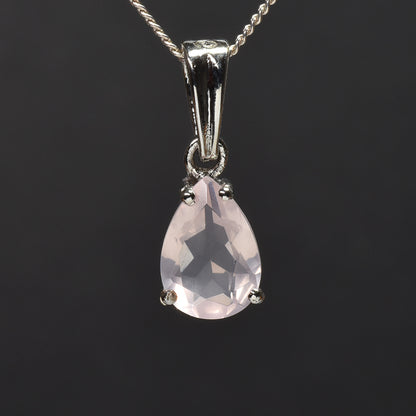 ローズクォーツ ペアシェイプ・カット SV925 ペンダントトップ 10.1x7.1mm #RL088