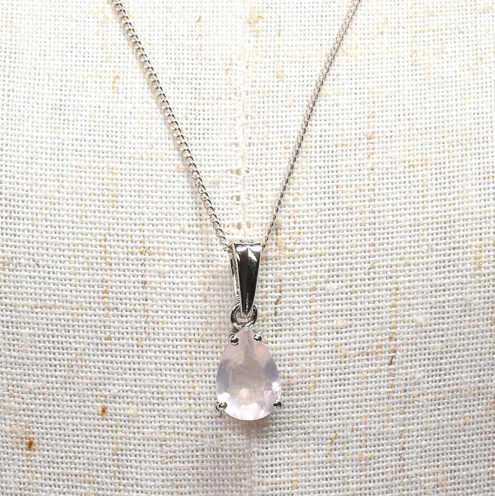 ローズクォーツ ペアシェイプ・カット SV925 ペンダントトップ 10.1x7.1mm #RL088