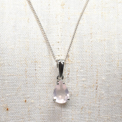 ローズクォーツ ペアシェイプ・カット SV925 ペンダントトップ 10.1x7.1mm #RL088