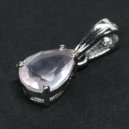 ローズクォーツ ペアシェイプ・カット SV925 ペンダントトップ 10.1x7.1mm #RL088