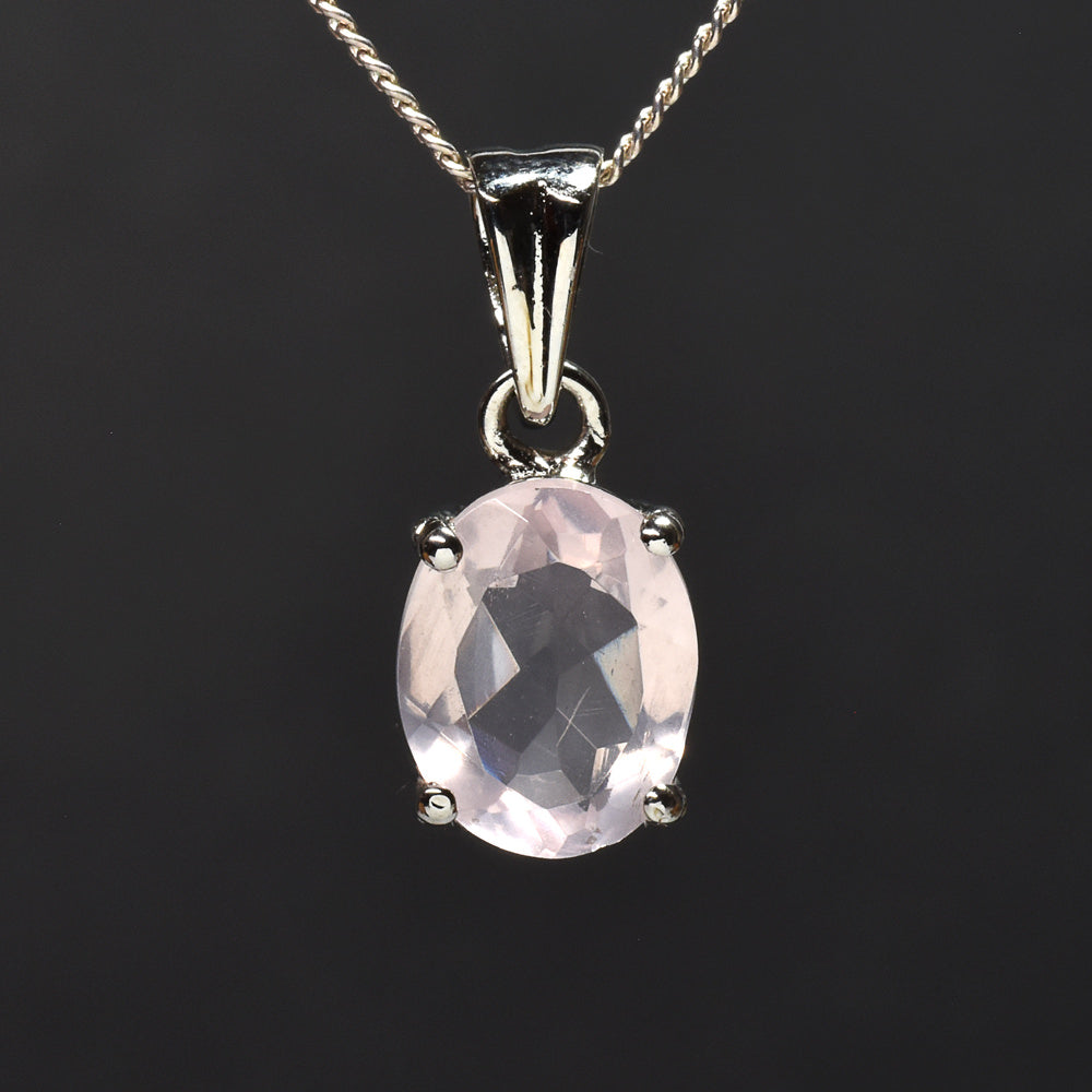 ローズクォーツ オーバル・カット SV925 ペンダントトップ 10.0x7.9mm #RL089