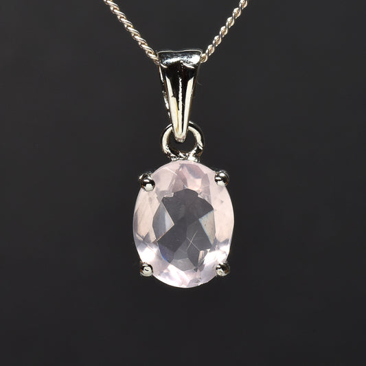 ローズクォーツ オーバル・カット SV925 ペンダントトップ 10.0x7.9mm #RL089