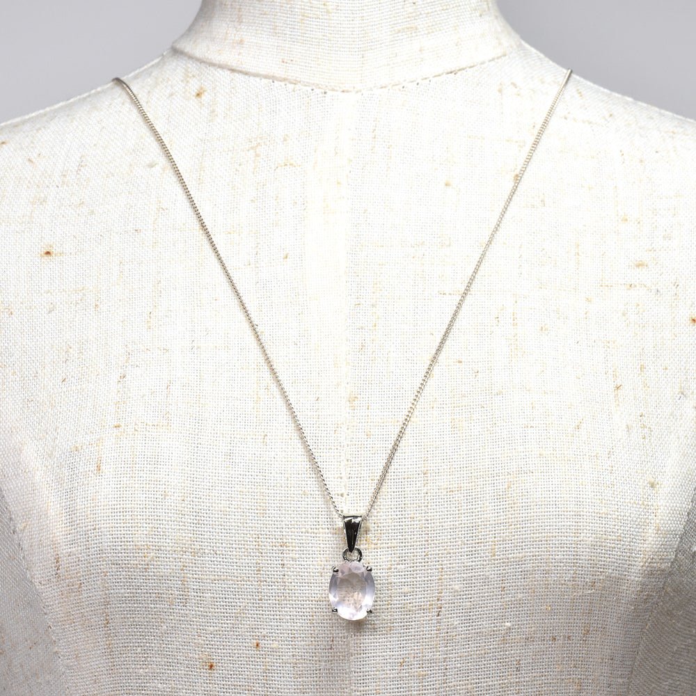 ローズクォーツ オーバル・カット SV925 ペンダントトップ 10.0x7.9mm #RL089