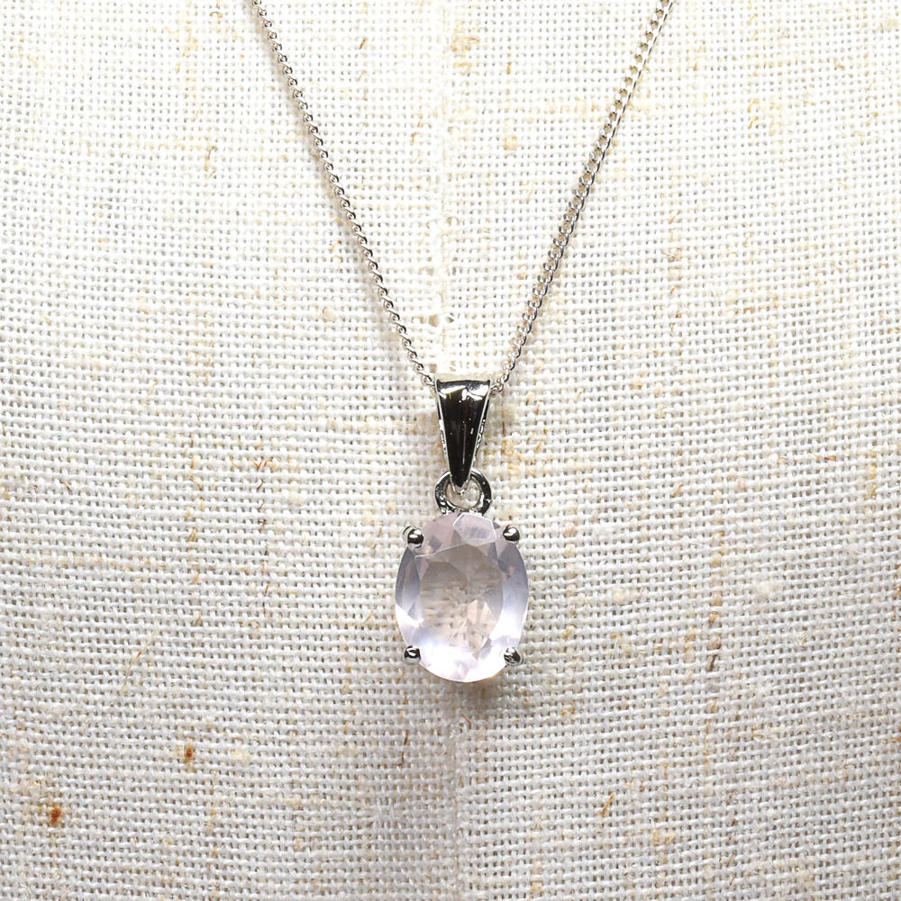 ローズクォーツ オーバル・カット SV925 ペンダントトップ 10.0x7.9mm #RL089