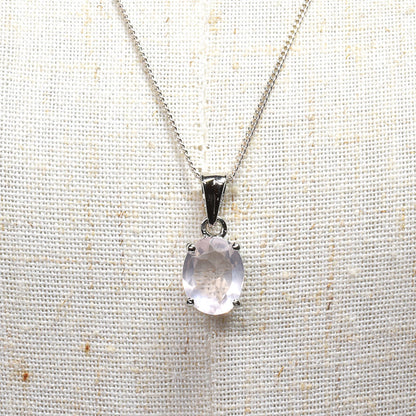 ローズクォーツ オーバル・カット SV925 ペンダントトップ 10.0x7.9mm #RL089