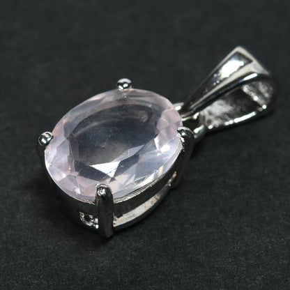 ローズクォーツ オーバル・カット SV925 ペンダントトップ 10.0x7.9mm #RL089