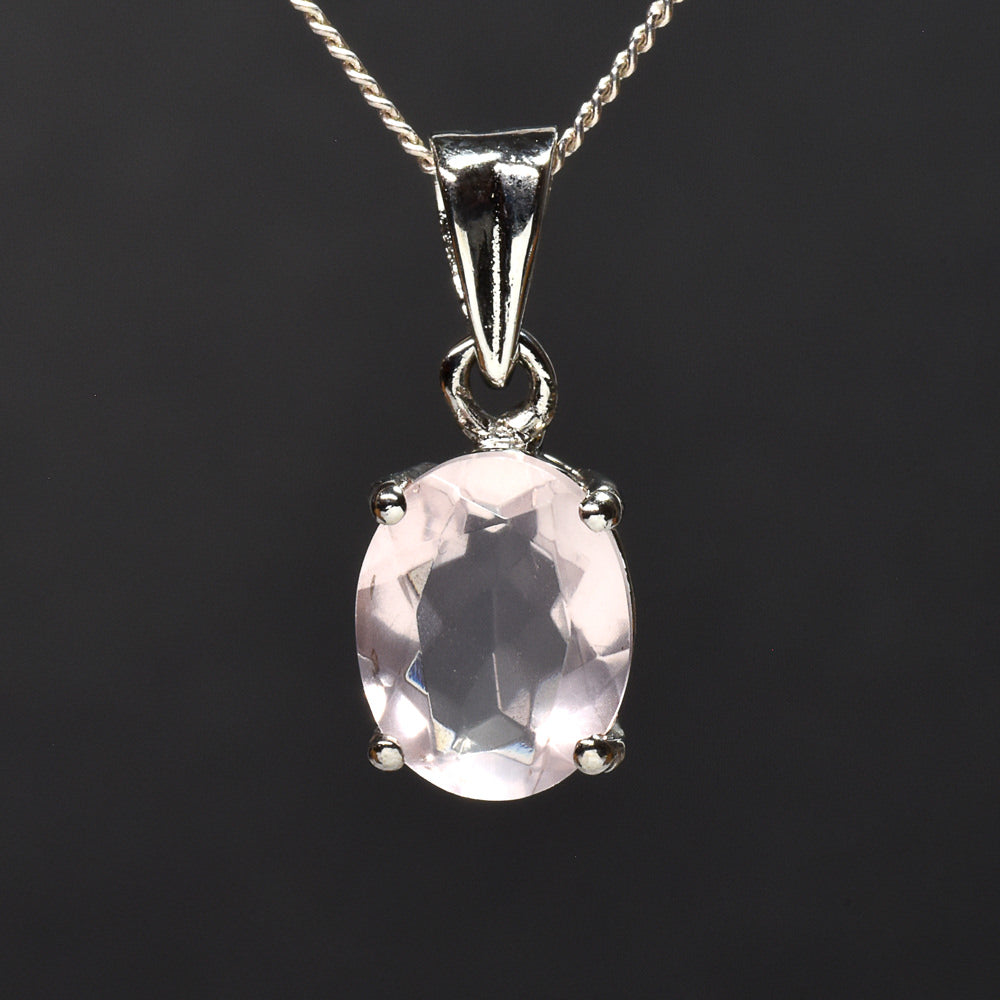 ローズクォーツ オーバル・カット SV925 ペンダントトップ 10.2x7.9mm #RL090