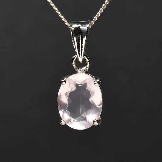 ローズクォーツ オーバル・カット SV925 ペンダントトップ 10.2x7.9mm #RL090