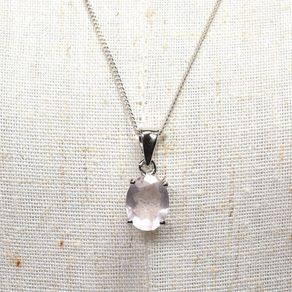 ローズクォーツ オーバル・カット SV925 ペンダントトップ 10.2x7.9mm #RL090