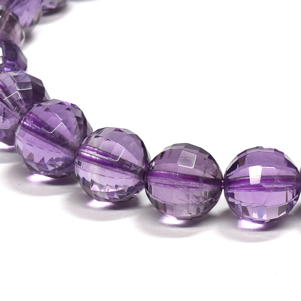 アメジスト ミラーボールカットビーズ ブレスレット 8mm #RL187