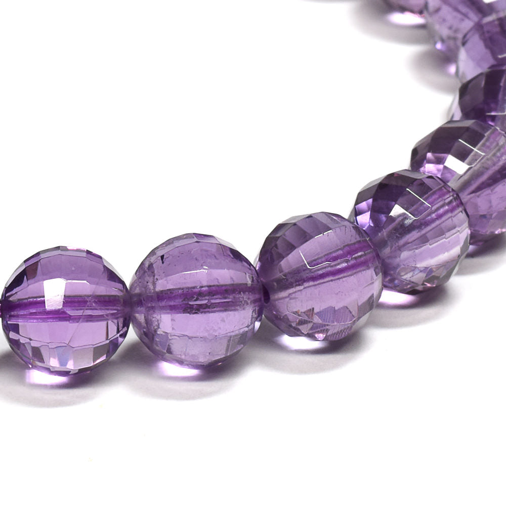 アメジスト ミラーボールカットビーズ ブレスレット 8mm #RL187
