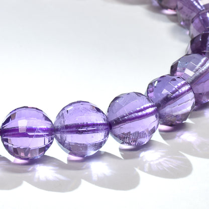アメジスト ミラーボールカットビーズ ブレスレット 8mm #RL187