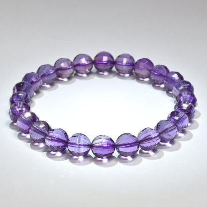 アメジスト ミラーボールカットビーズ ブレスレット 8mm #RL188