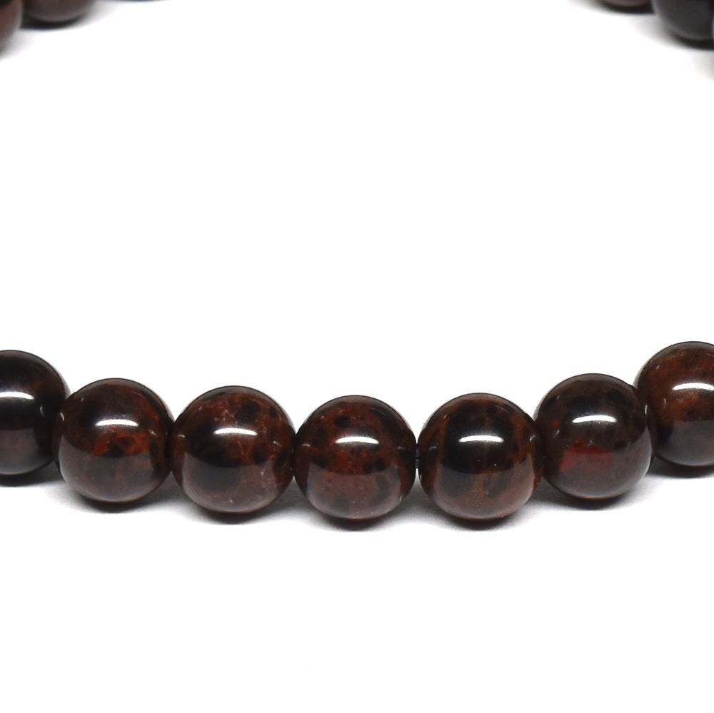 北海道産 紅十勝石（ヴァーミリオンオブシディアン） ブレスレット 6mm #RM004