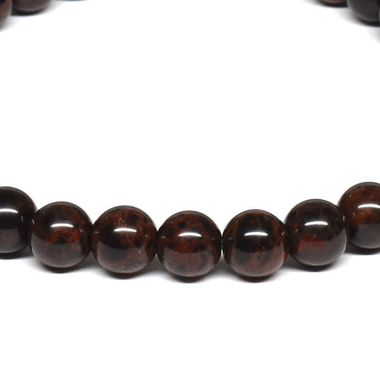 北海道産 紅十勝石（ヴァーミリオンオブシディアン） ブレスレット 6mm #RM004