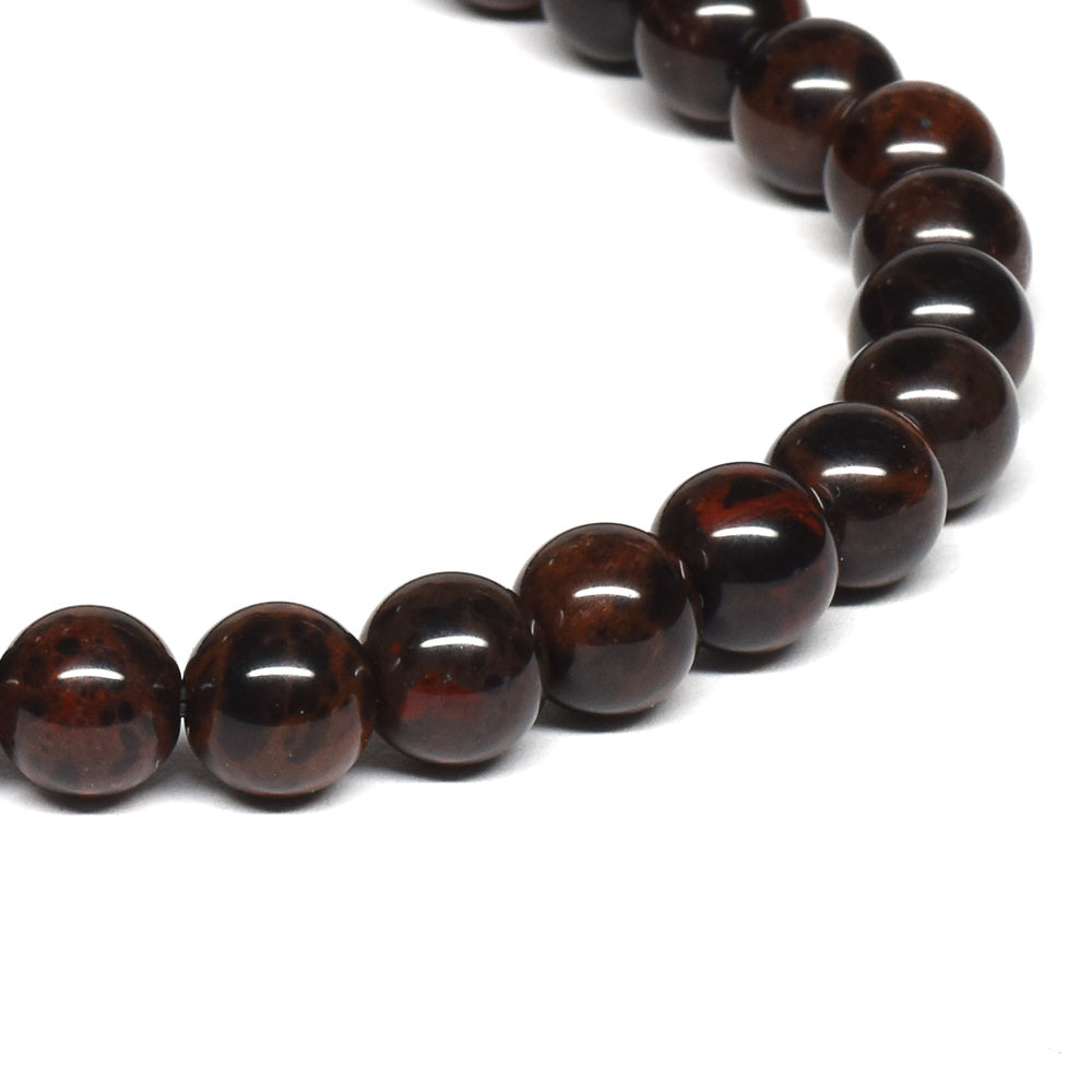 北海道産 紅十勝石（ヴァーミリオンオブシディアン） ブレスレット 6mm #RM004