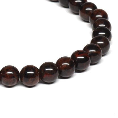 北海道産 紅十勝石（ヴァーミリオンオブシディアン） ブレスレット 6mm #RM004