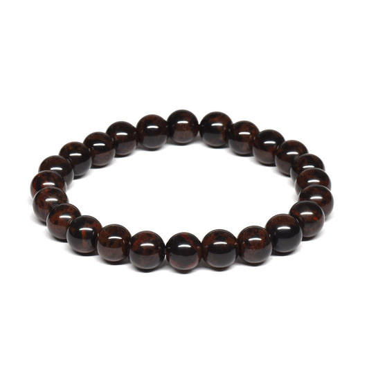 北海道産 紅十勝石（ヴァーミリオンオブシディアン） ブレスレット 8mm #RM005