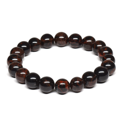 北海道産 紅十勝石（ヴァーミリオンオブシディアン） ブレスレット 9-10mm #RM006