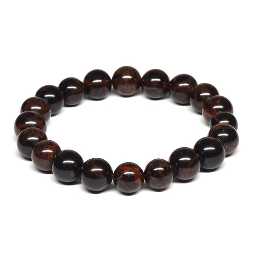 北海道産 紅十勝石（ヴァーミリオンオブシディアン） ブレスレット 9-10mm #RM006