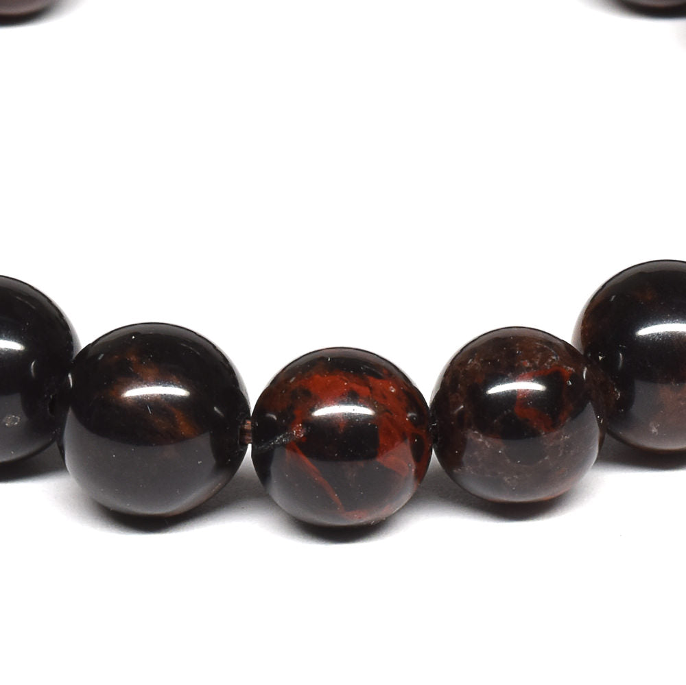 北海道産 紅十勝石（ヴァーミリオンオブシディアン） ブレスレット 9-10mm #RM006