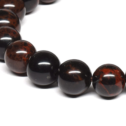 北海道産 紅十勝石（ヴァーミリオンオブシディアン） ブレスレット 9-10mm #RM006