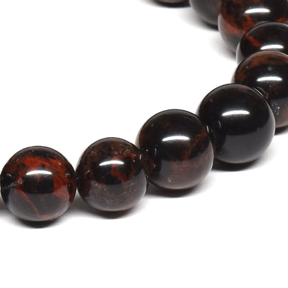 北海道産 紅十勝石（ヴァーミリオンオブシディアン） ブレスレット 9-10mm #RM006