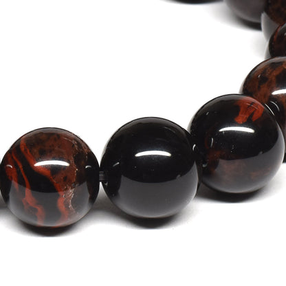 北海道産 紅十勝石（ヴァーミリオンオブシディアン） ブレスレット 12mm #RM007
