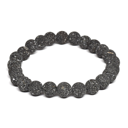 群馬県産 鬼押出し石（浅間山溶岩） ブレスレット 8mm #RM009
