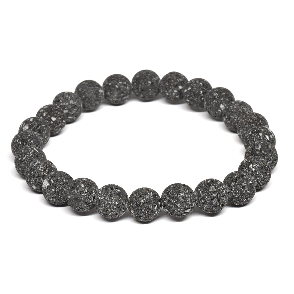 群馬県産 鬼押出し石（浅間山溶岩） ブレスレット 8mm #RM010