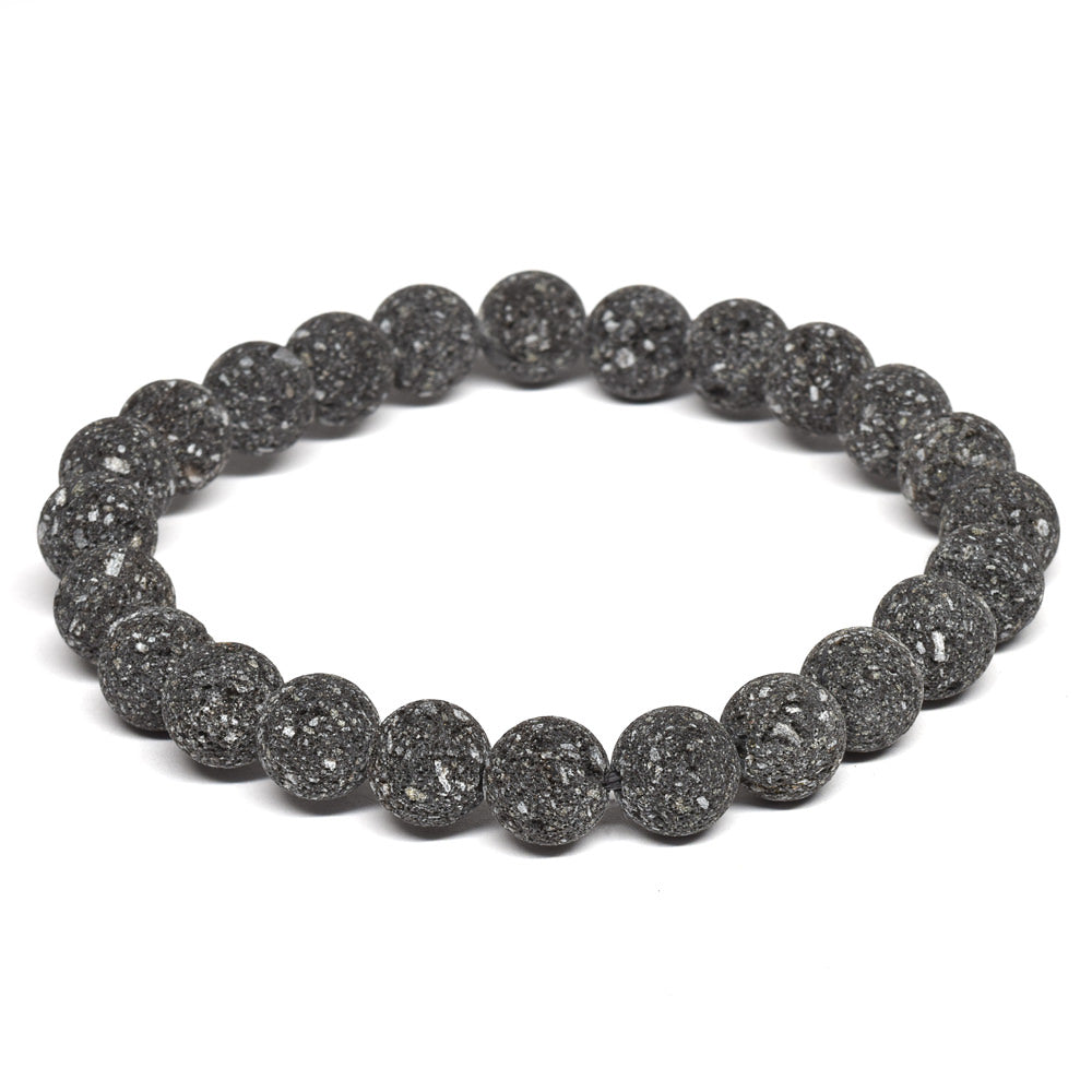 群馬県産 鬼押出し石（浅間山溶岩） ブレスレット 8mm #RM011