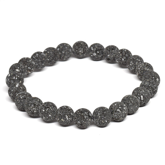 群馬県産 鬼押出し石（浅間山溶岩） ブレスレット 8mm #RM011