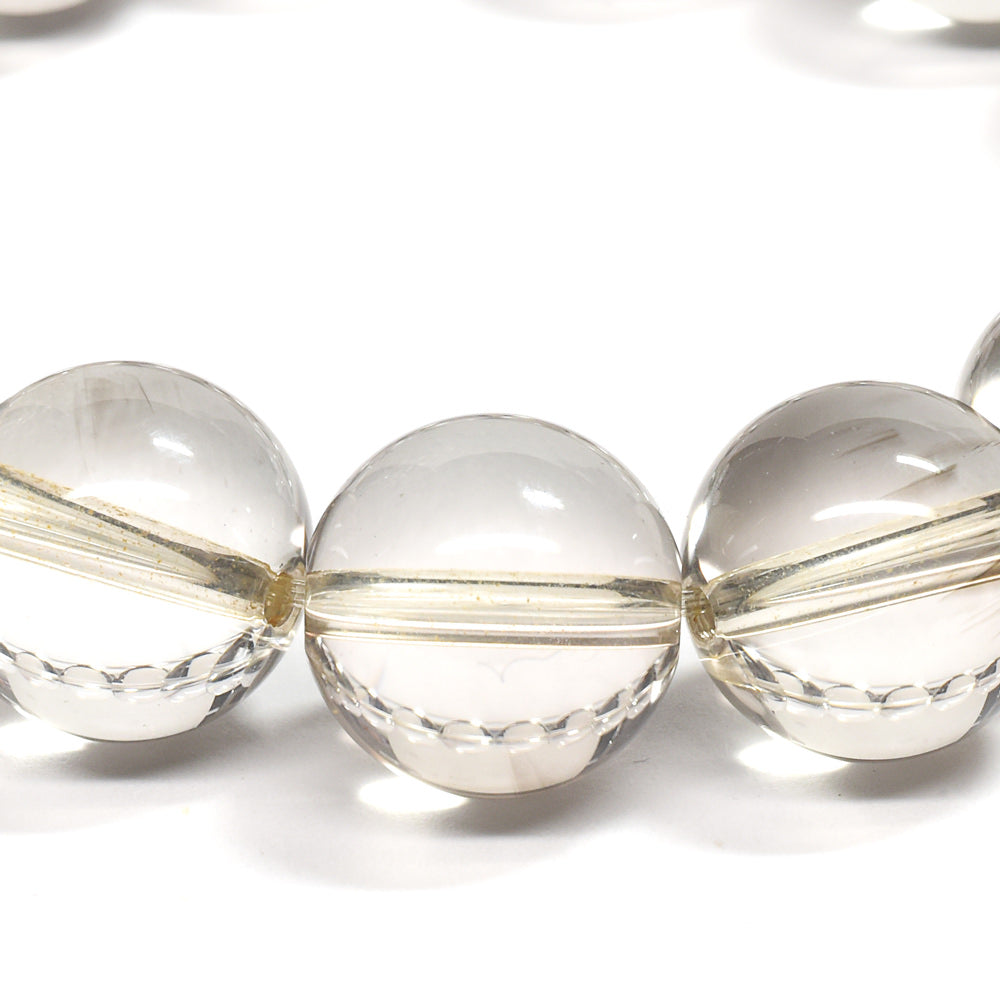【山梨一級研磨士作】天然水晶 ブレスレット 15mm #RM023