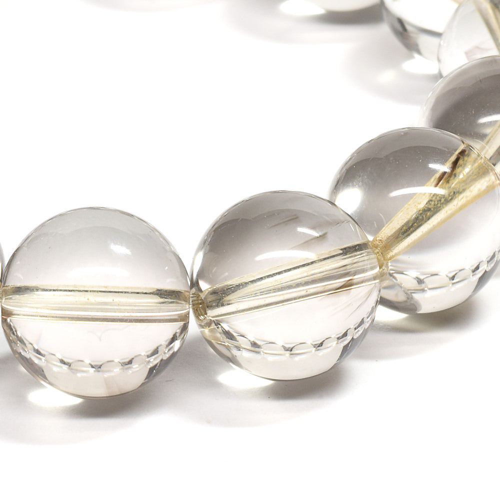 【山梨一級研磨士作】天然水晶 ブレスレット 15mm #RM023