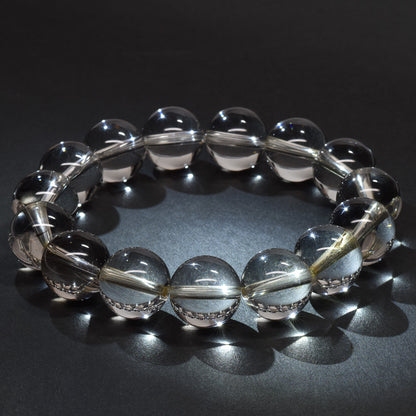 【山梨一級研磨士作】天然水晶 ブレスレット 15mm #RM023