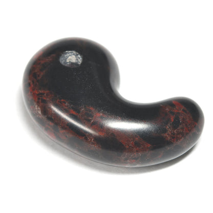 北海道産 紅十勝石（ヴァーミリオンオブシディアン） 勾玉 22.2x13.9x8.2mm #RM024
