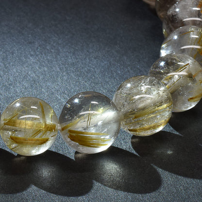 ゴールドルチルクォーツ ブレスレット 10.5mm #RM031