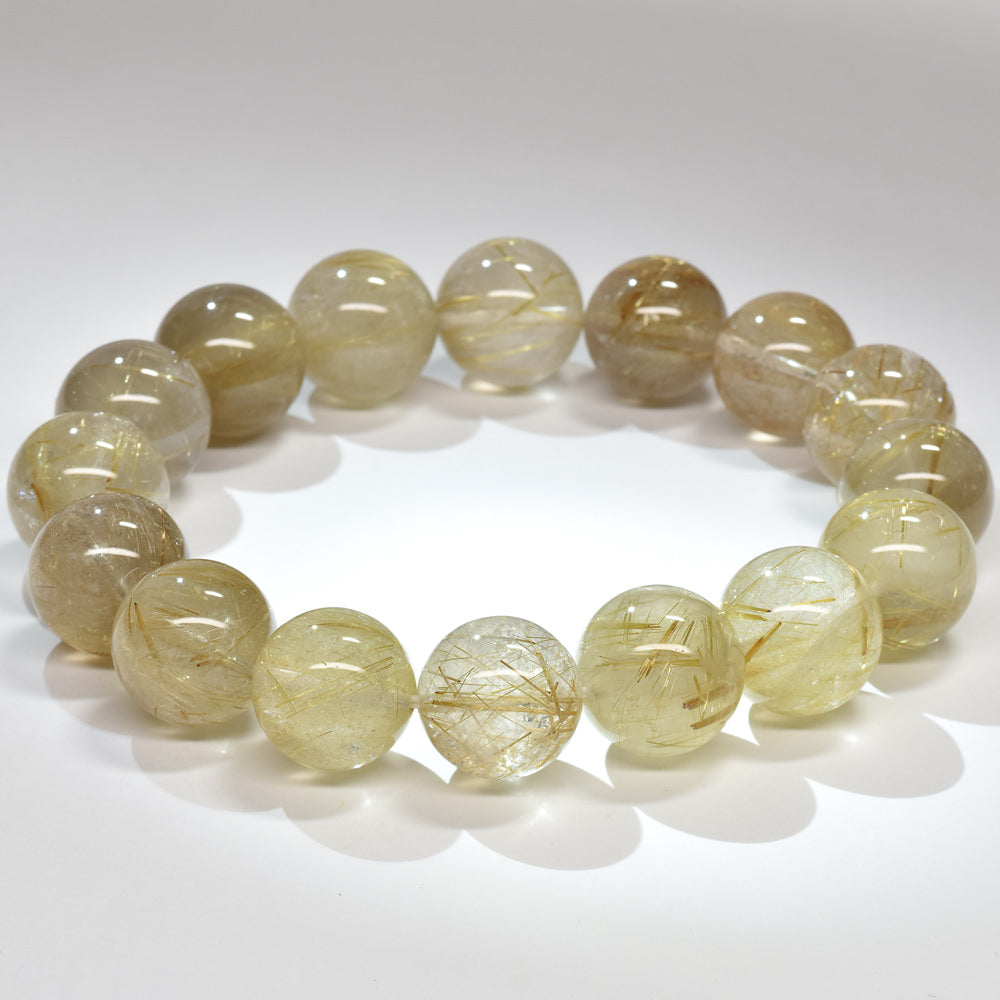 ゴールドルチルクォーツ ブレスレット 13.5mm #RM033