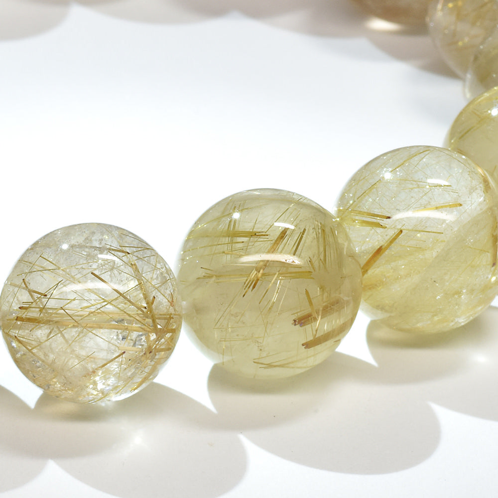 ゴールドルチルクォーツ ブレスレット 13.5mm #RM033