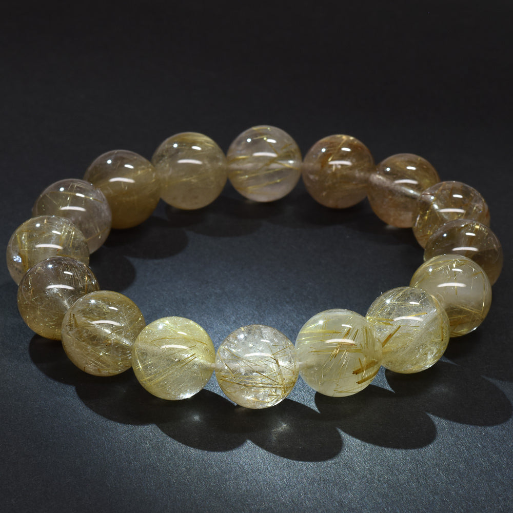 ゴールドルチルクォーツ ブレスレット 13.5mm #RM033